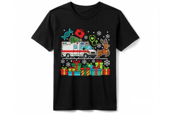 Ambulance Christmas Reindeer T-Shirt