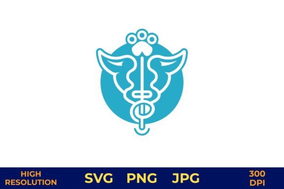 Blue Vet Icon with Stethoscope and Cross
