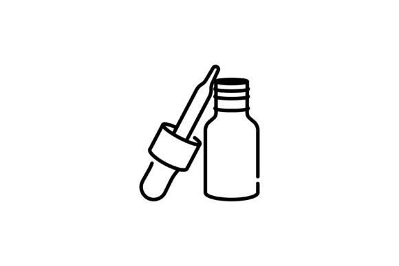 Dropped Pipette and Bottle Icon