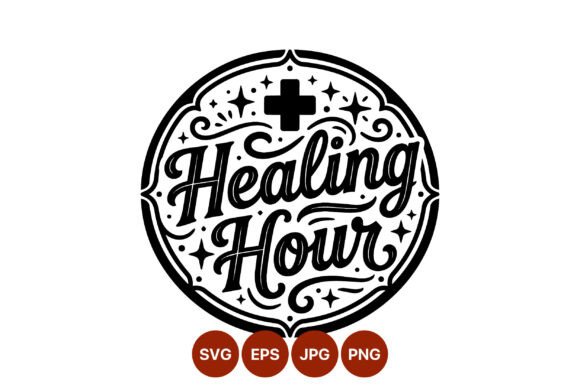 Healing Hour Hand Lettering Vector