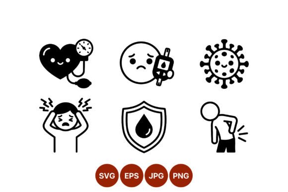 Health Pressure Virus Pain Icons