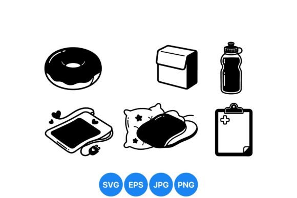 Healthy Lunch Essentials Icons