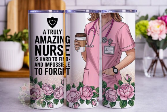 Nurse Appreciation Floral Glitter 20oz T
