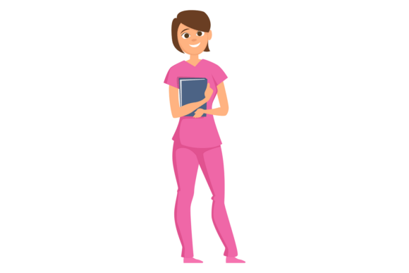 Nurse Cartoon Character. Happy Medical W