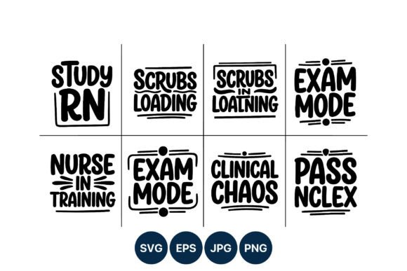 Nursing Exam Phrases Handwritten Vector