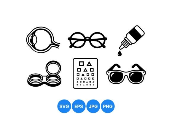 Optometry Eye Care Icons Set