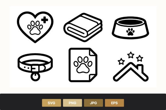 Pet Care Vector Icons Set