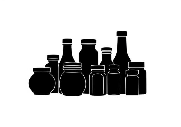 Silhouette Bottles and Jars Containers