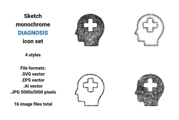 Sketch Diagnosis Icon Set