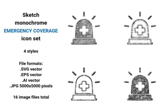 Sketch Emergency Coverage Icon Set