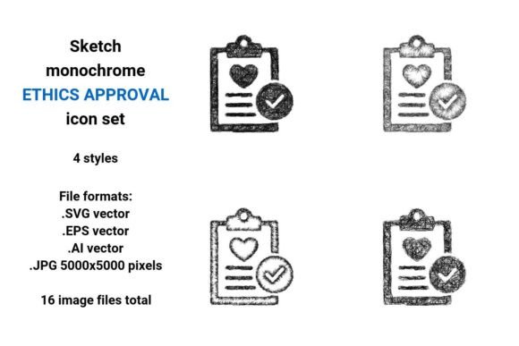Sketch Ethics Approval Icon Set